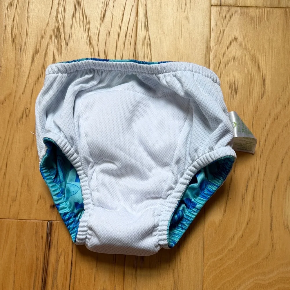 Green Sprouts Blue Fish Pattern Swim Diaper 24m